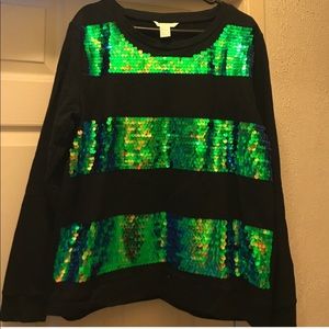 Blue Green Mermaid Sequin H&M Sweatshirt